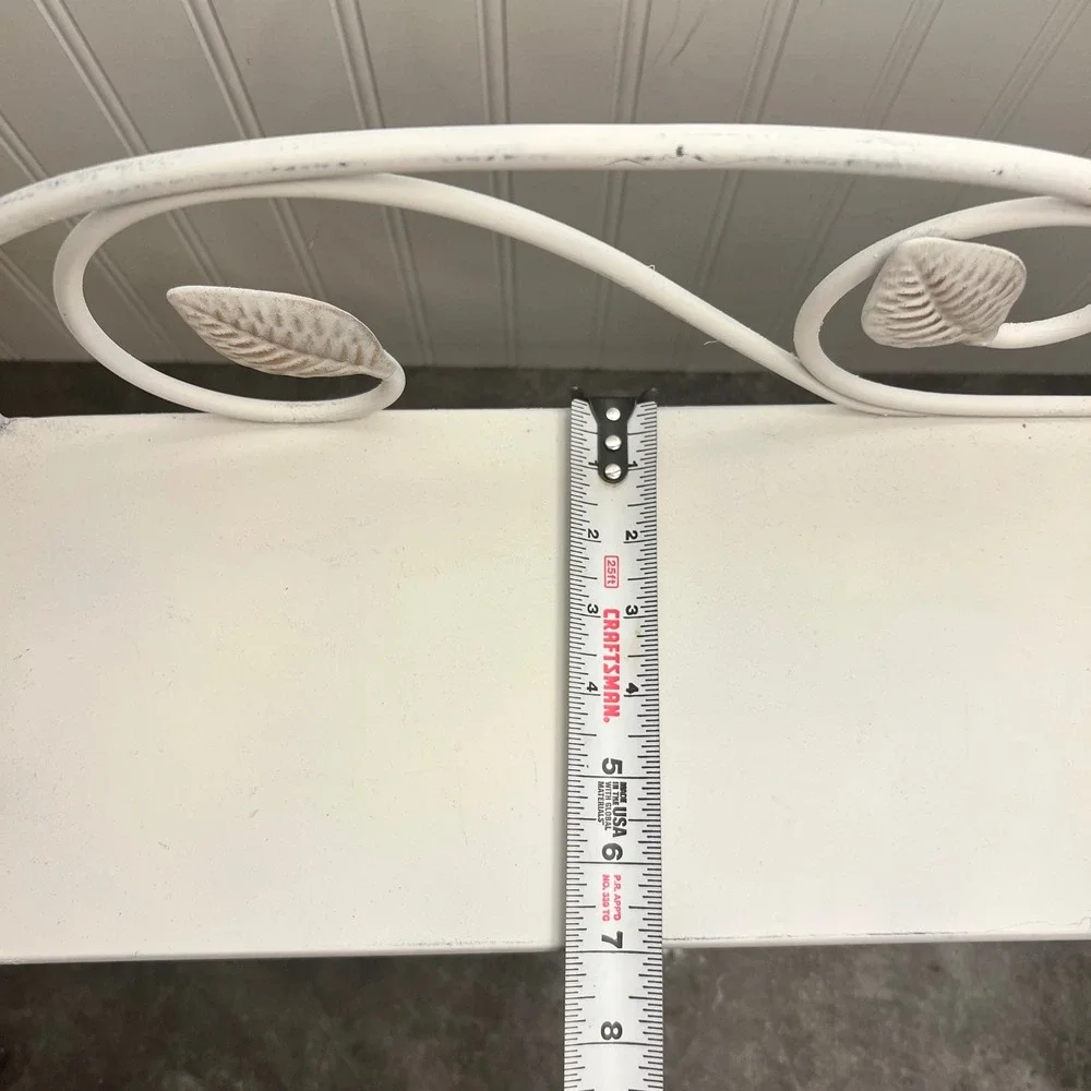 Vintage White Metal Shabby Chic Wall Shelf | Cottagecore